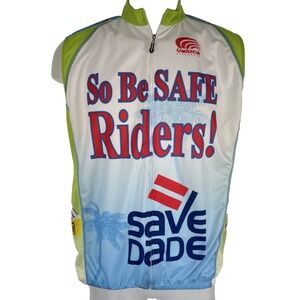 VELOCE Cycling Jersey Sharp Vest Swiss Sleeveless Size M Be Safe Dade Palm Trees